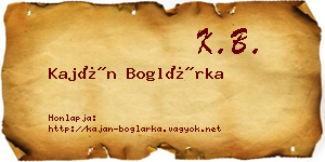 Kaján Boglárka névjegykártya