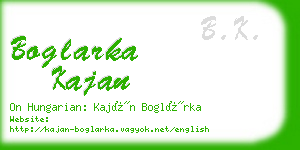 boglarka kajan business card